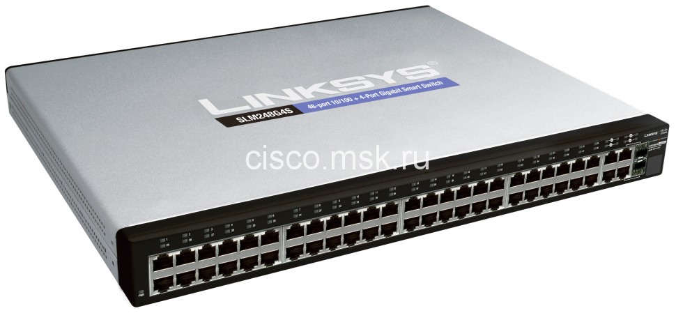 Cisco 48-port 10/100 + 4-port Gigabit Smart Switch with Resilient Clustering Technology