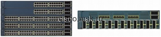 Коммутатор Cisco Catalyst WS-C3560E-48PD-S - 48xGE (PoE) + 2x10GE (X2)